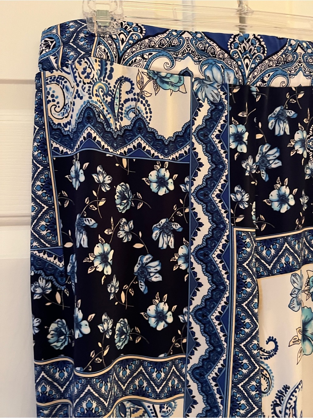 Boston Proper Blue Paisley Patchwork Wide-Leg Pants Size XL - Picture 5 of 8